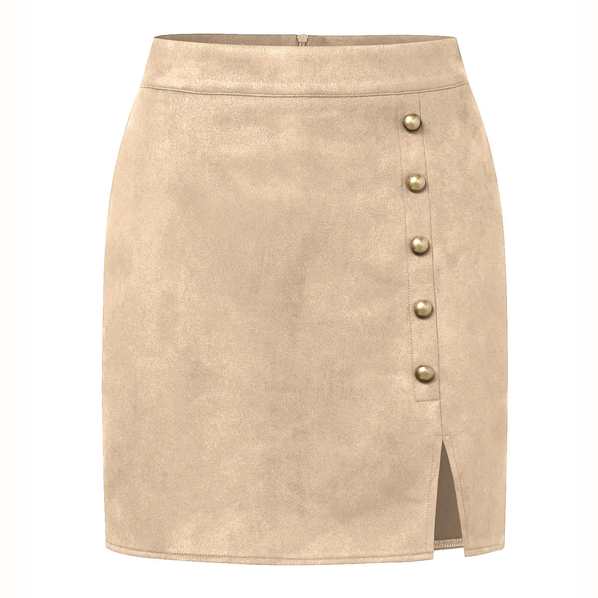 High Waist Metal Buckle Skirt