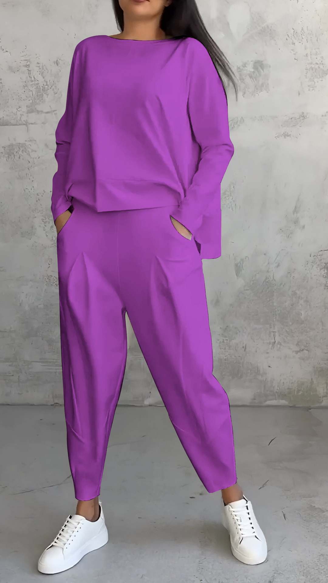 Long-sleeved Sweater Harem Pants Suit