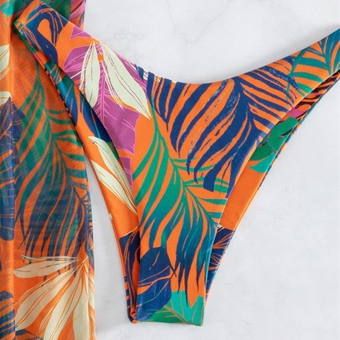 Buckle Tube Top Split Swimsuit Suit