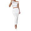 Pleated Sleeveless Sheath Suit