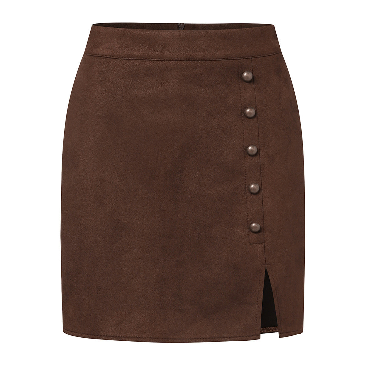 High Waist Metal Buckle Skirt