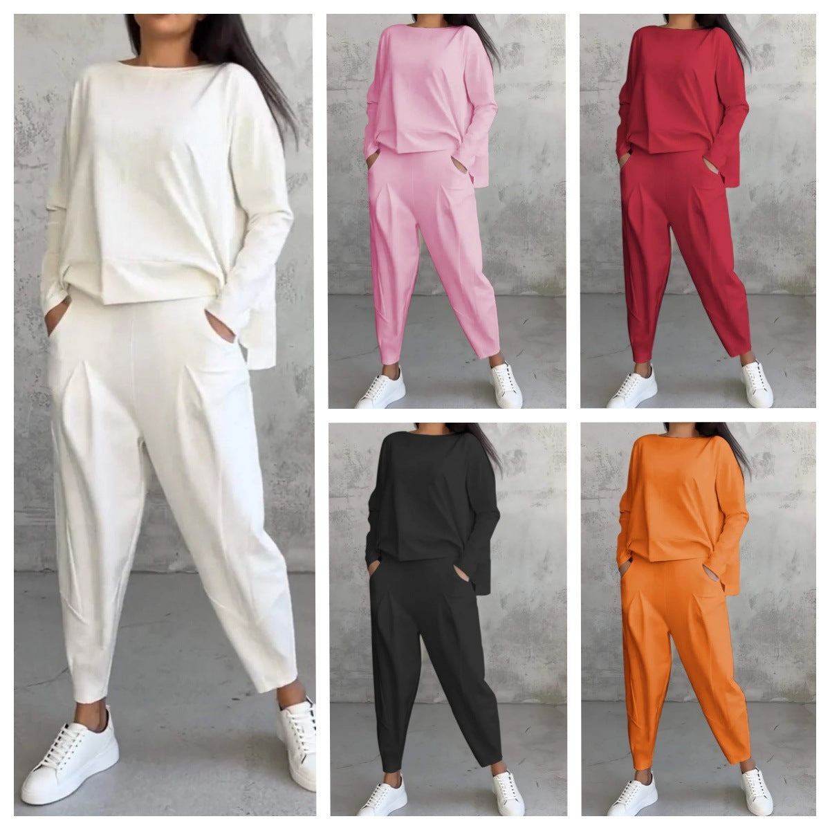 Long-sleeved Sweater Harem Pants Suit