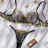 Embroidered Floral Sling Underwear Set