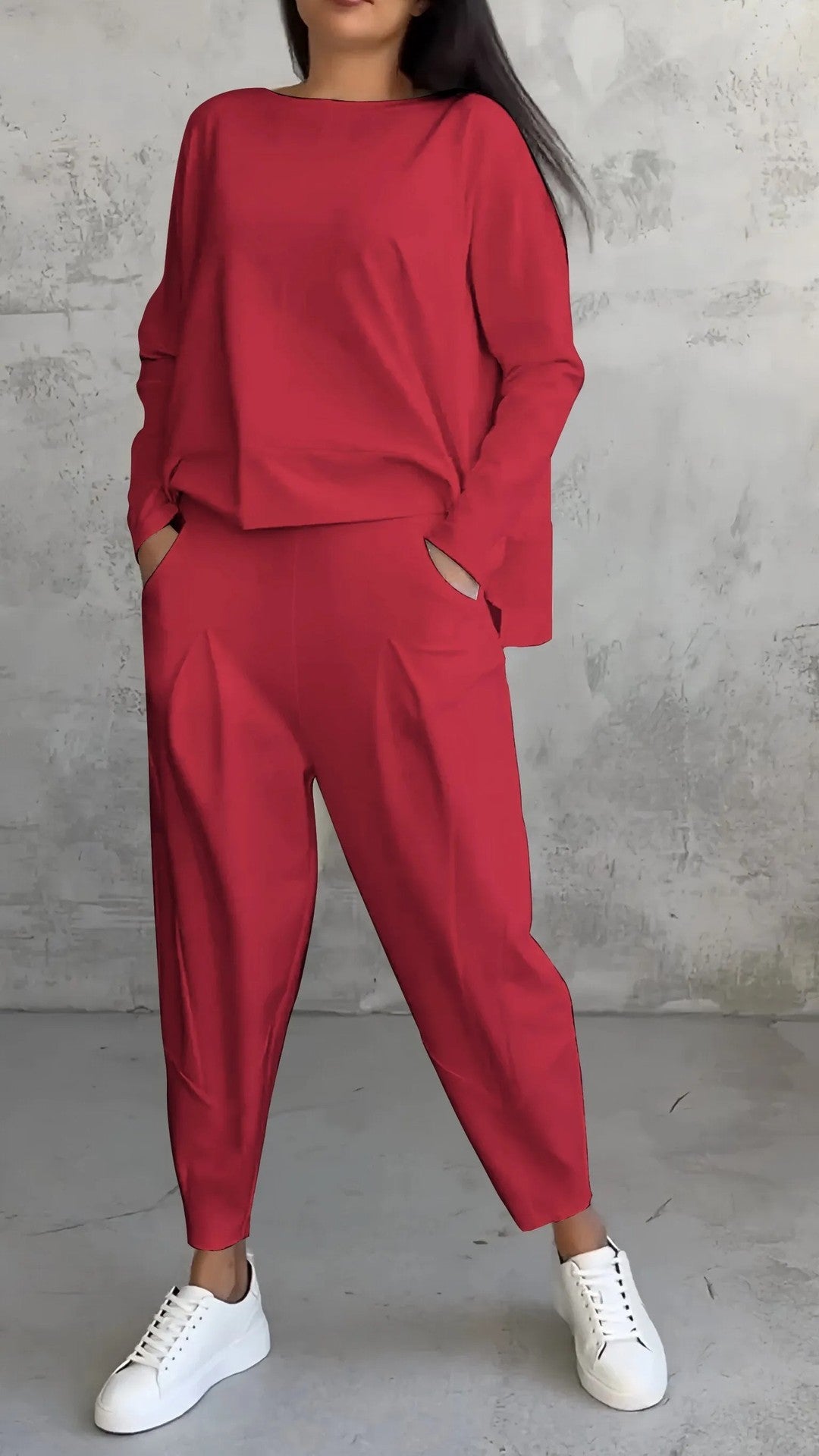 Long-sleeved Sweater Harem Pants Suit