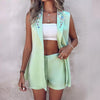 Sleeveless Top-Shorts Suit