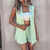 Sleeveless Top-Shorts Suit