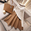 Women's Brown Contrast Skirt