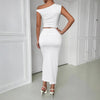 Pleated Sleeveless Sheath Suit