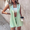 Sleeveless Top-Shorts Suit