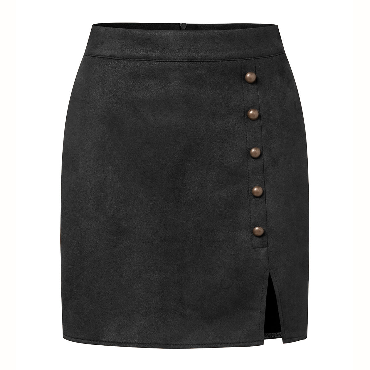 High Waist Metal Buckle Skirt