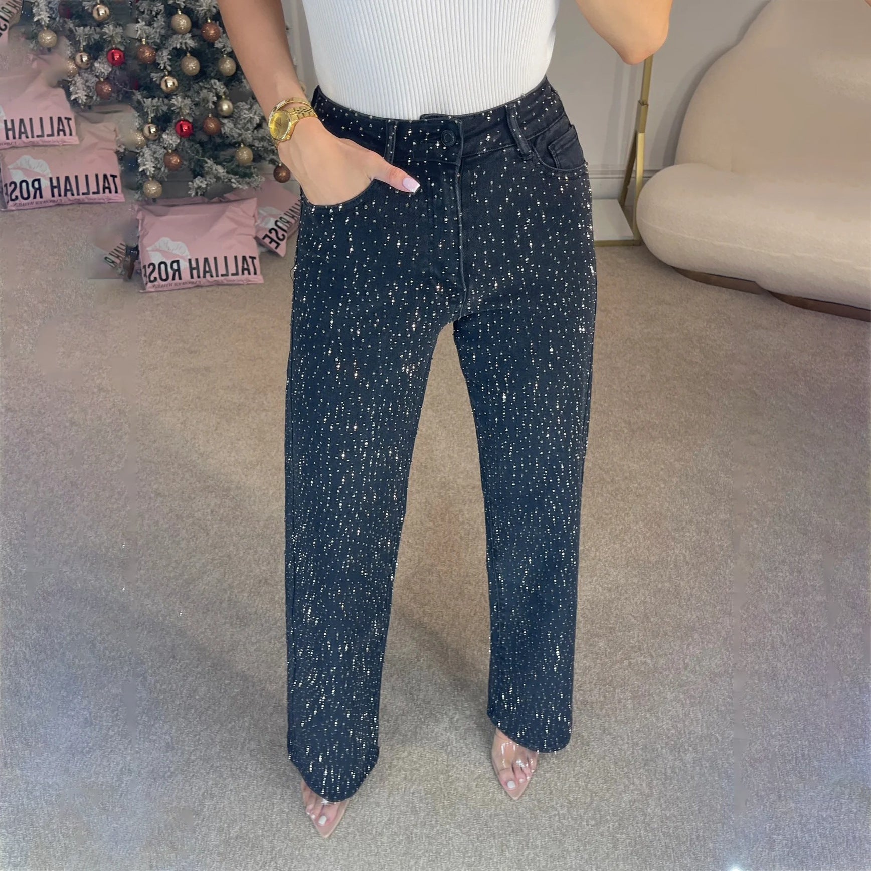 High Waist Women's Denim Pants