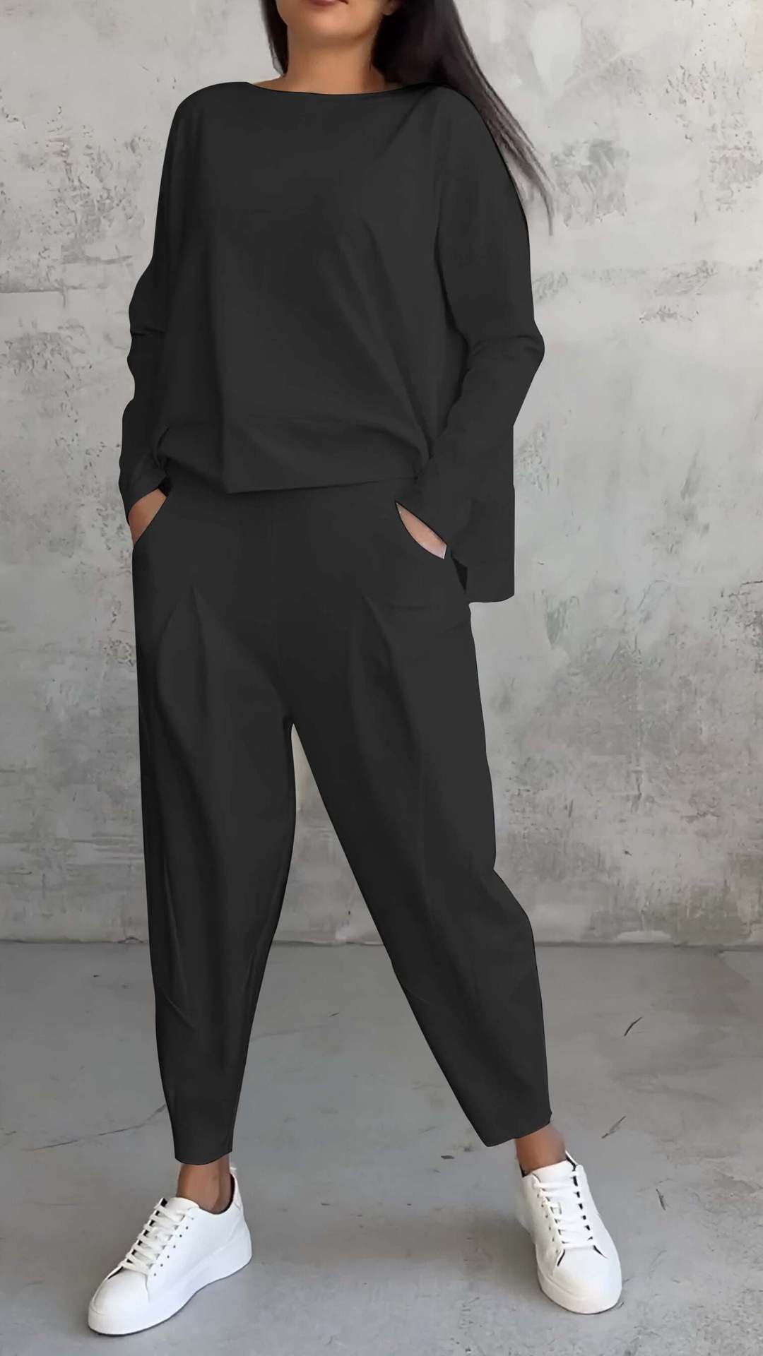 Long-sleeved Sweater Harem Pants Suit