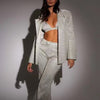 3pcs Shiny Long-sleeved Suit