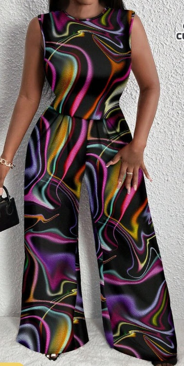 Casual Geometric Pattern Jumpsuit