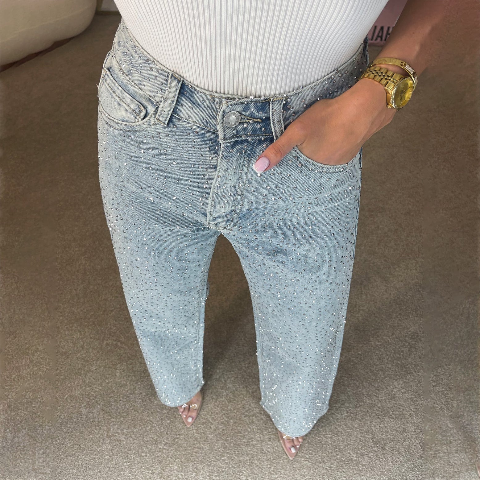 High Waist Women's Denim Pants