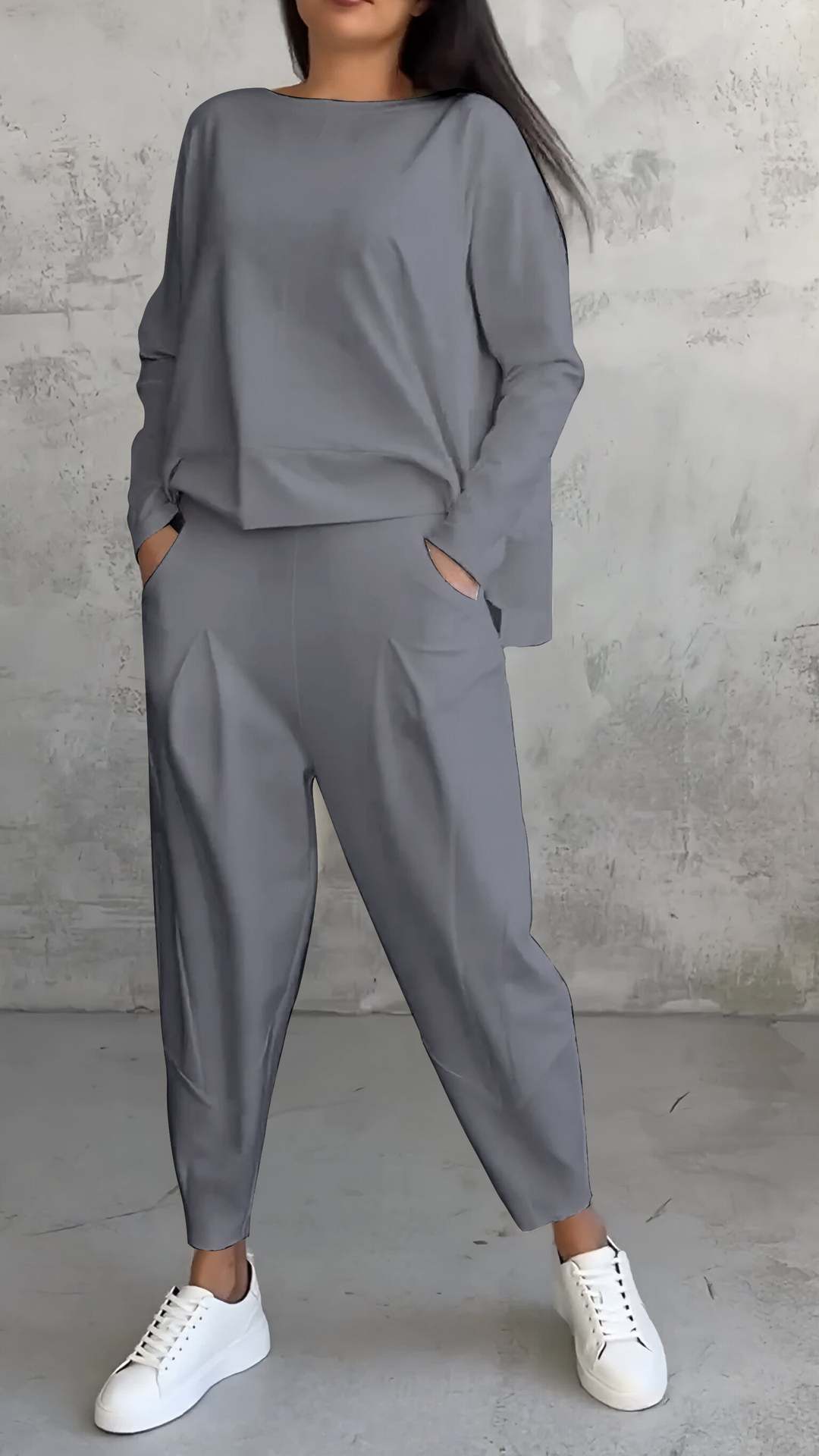 Long-sleeved Sweater Harem Pants Suit