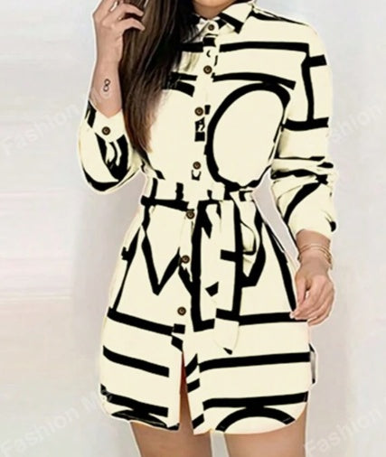 Long Sleeve Print Dress