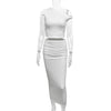 Pleated Sleeveless Sheath Suit