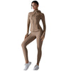 Brocade Zipper Fitness Suit