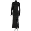 Women's Slim Fit Slit Pleated Dress