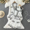 V-neck Knitted Cardigan Suit