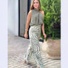 Zebra Print Wide Leg Pants Two-piece Suit