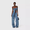 Sexy Camisole Tube Top Denim Trousers Suit