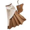 Women's Brown Contrast Skirt