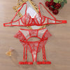 Red Lace Bra Set Hollow-out Beauty Back