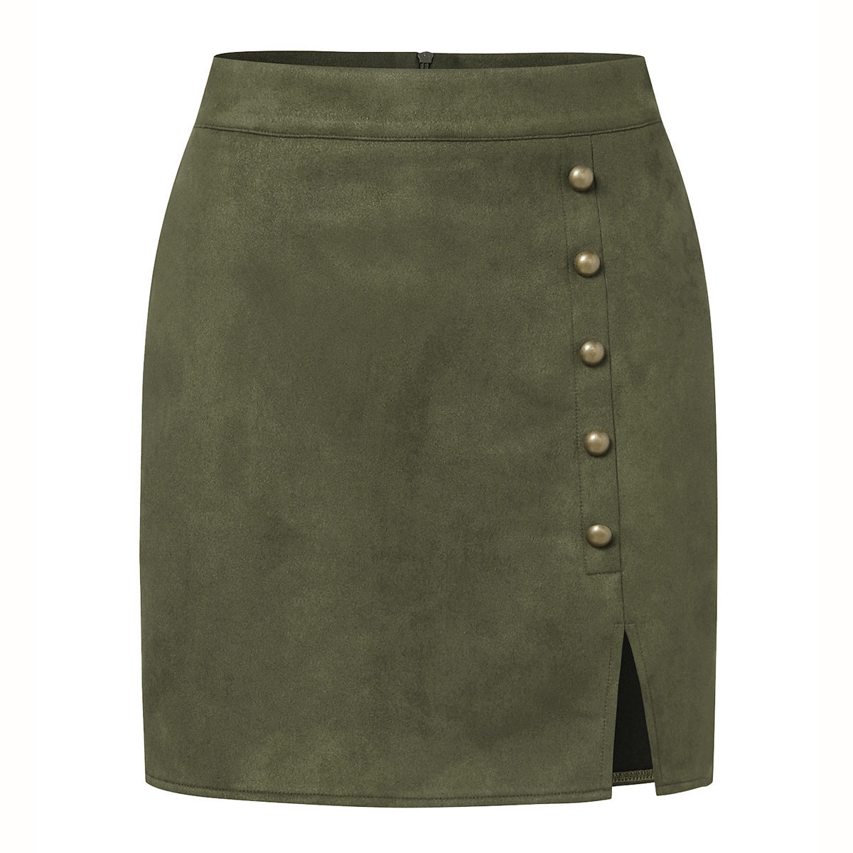 High Waist Metal Buckle Skirt