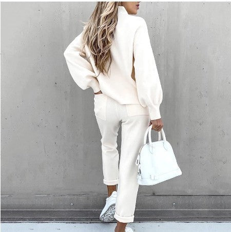 Long Sleeve Fleece Casual Sweater Suit