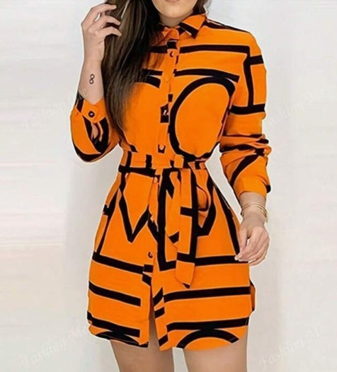 Long Sleeve Print Dress