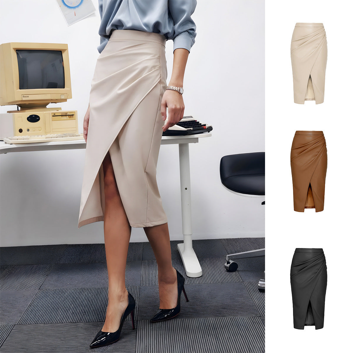 Slim Leather Skirt